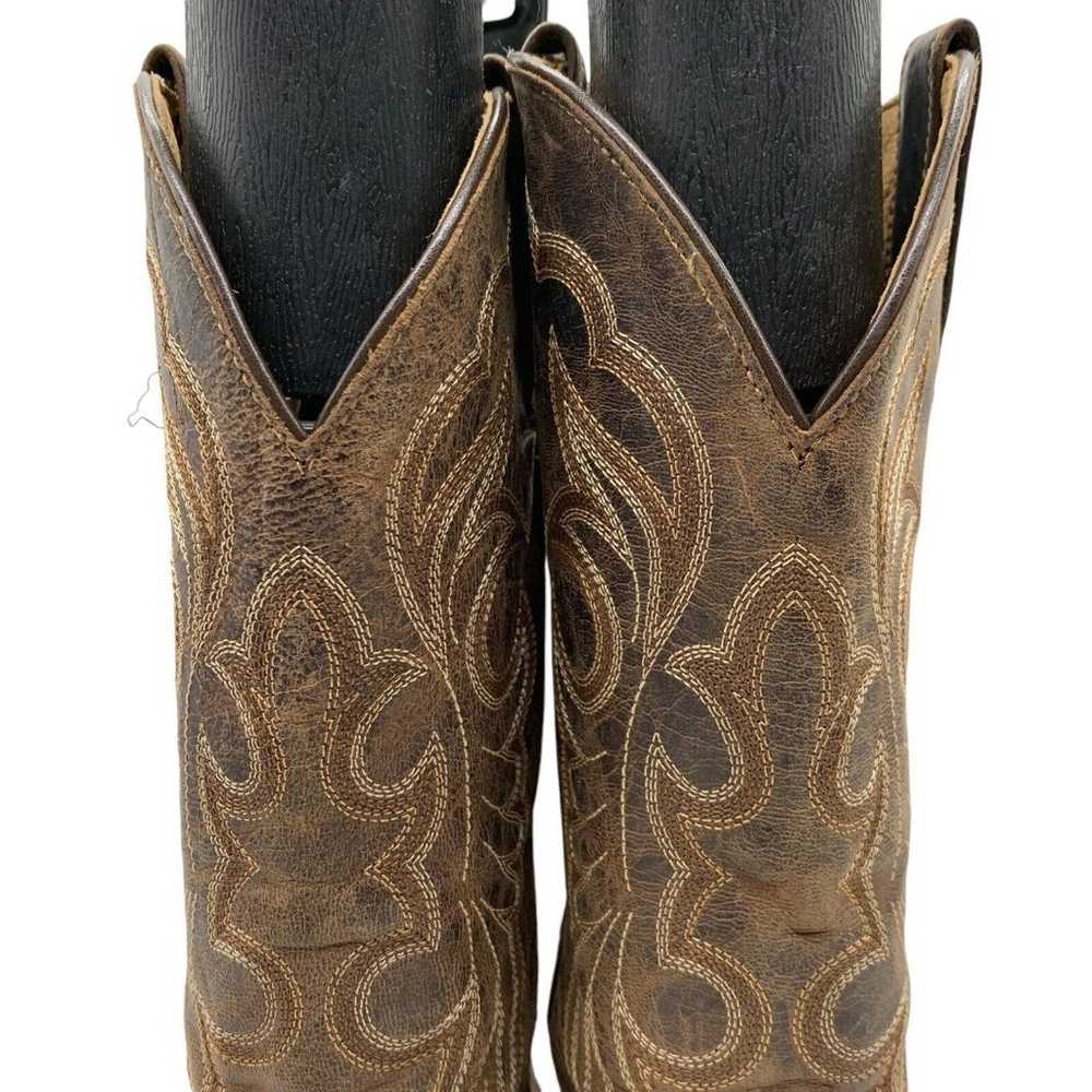 Shyanne Snip Toe Cowboy Boots Brown Leather Women… - image 10