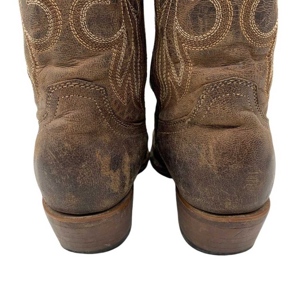 Shyanne Snip Toe Cowboy Boots Brown Leather Women… - image 11