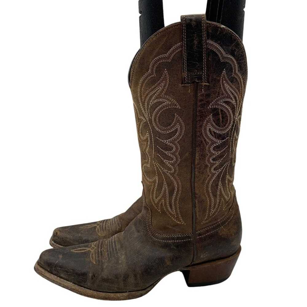 Shyanne Snip Toe Cowboy Boots Brown Leather Women… - image 2