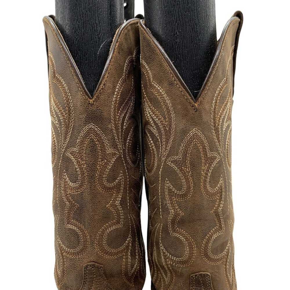 Shyanne Snip Toe Cowboy Boots Brown Leather Women… - image 7