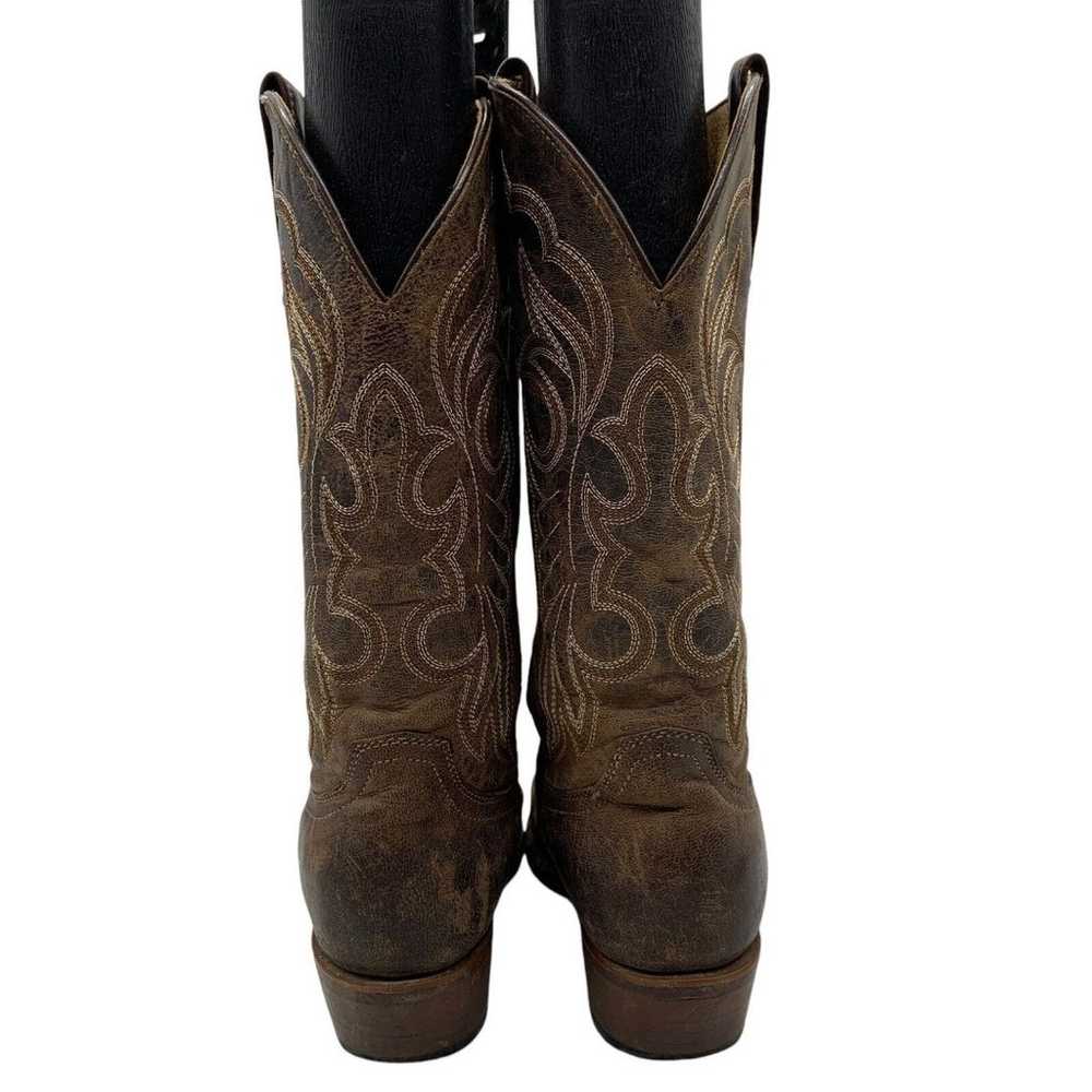 Shyanne Snip Toe Cowboy Boots Brown Leather Women… - image 9