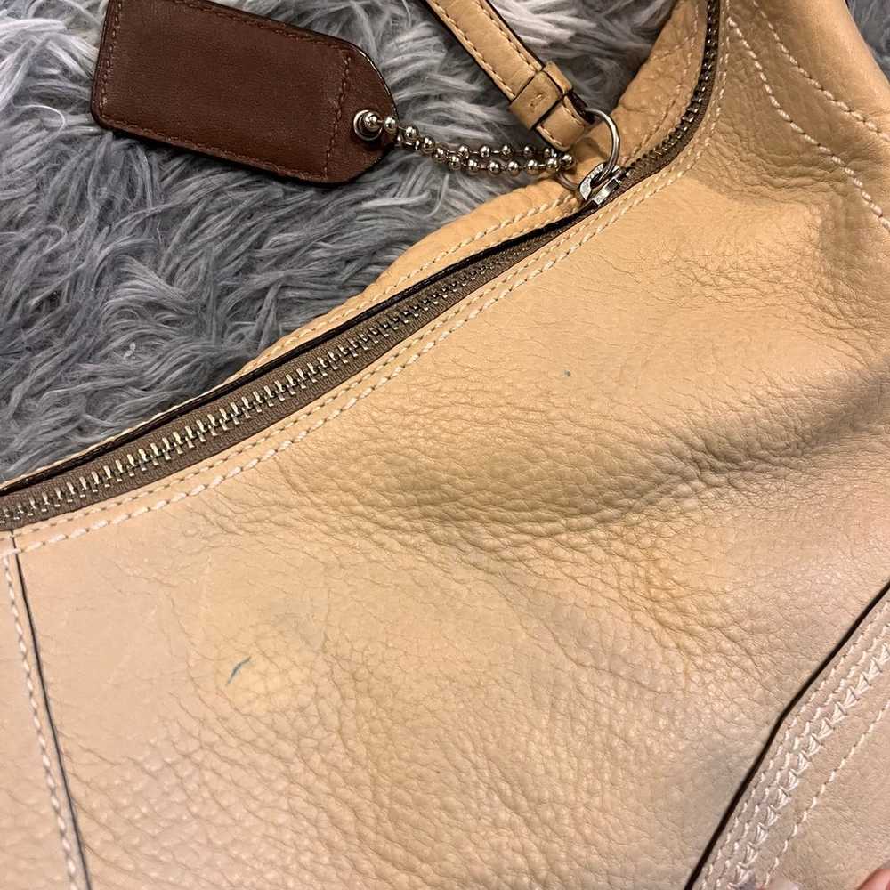 Vintage Coach Legacy Classic Tan Pebble Leather S… - image 7