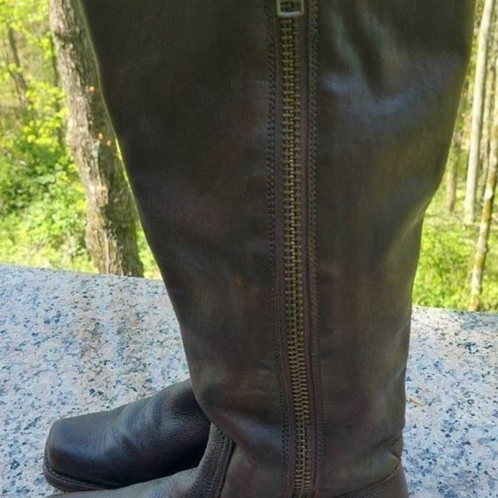 FRYE HEATH OUTSIDE ZIP MOTORCYCLE  BOOTS MAPLE BR… - image 8