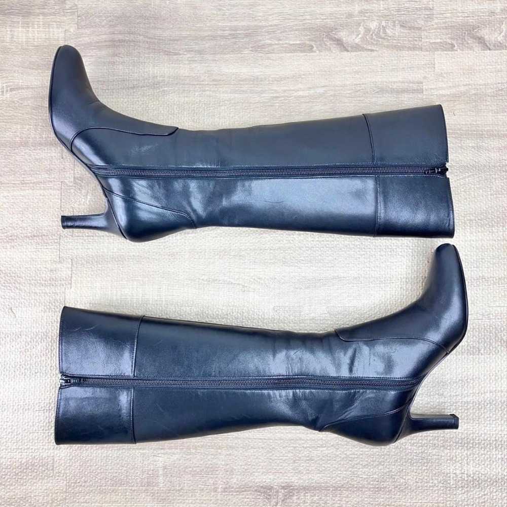 DIANA Side Zip Leather Long Boots Black 23cm - image 9