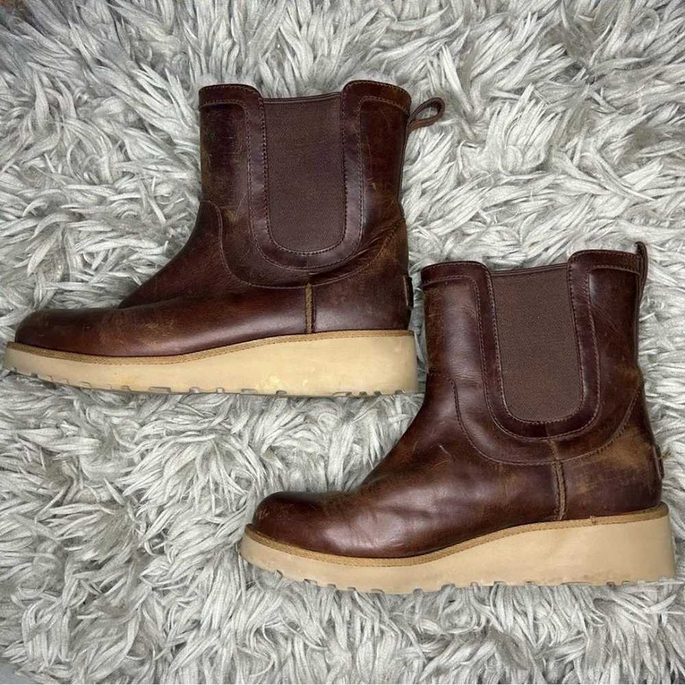 UGG Slim Britt brown leather wedge boots women’s … - image 3