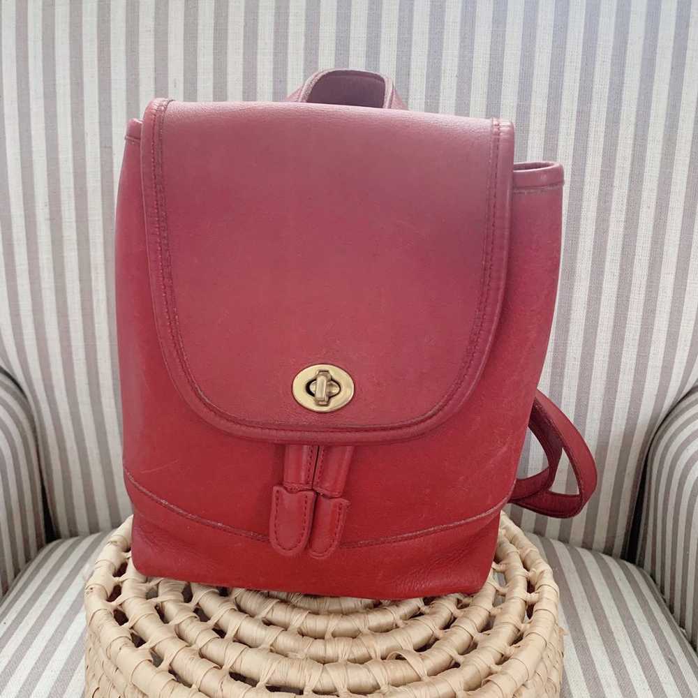 Vintage Coach 9960 Red Small Backpack Daypack - image 1