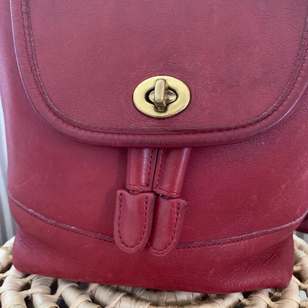 Vintage Coach 9960 Red Small Backpack Daypack - image 2