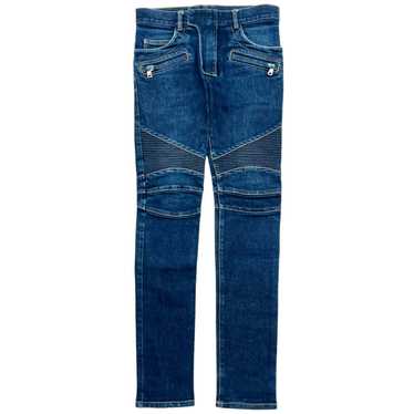 Balmain Distressed Biker Jeans Blue - image 1