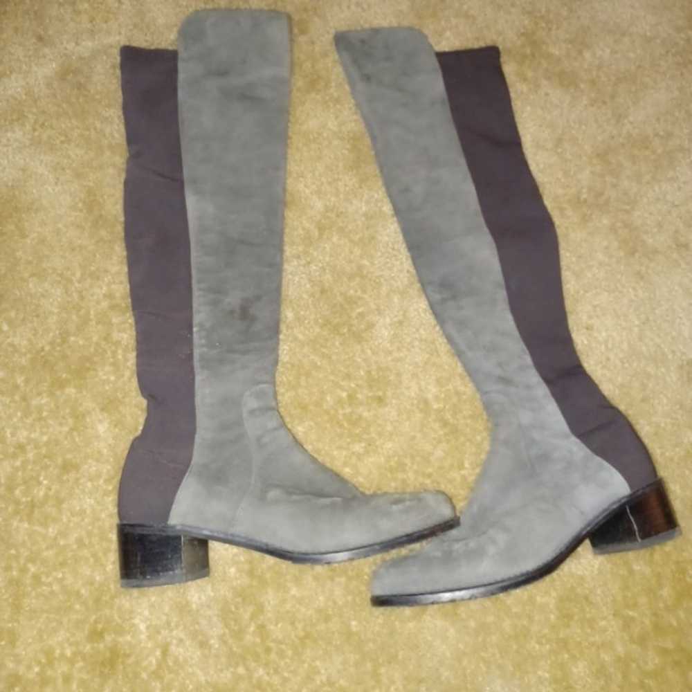 Grey and Black Boots by Stuart Weitzman - image 1