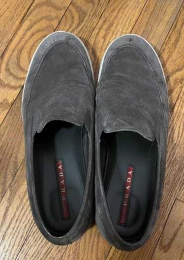 Prada Prada Grey Suede Slip Ons