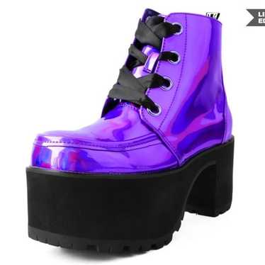 NWT T-U-K Lavender Iridescent Nosebleed Boot Size… - image 1