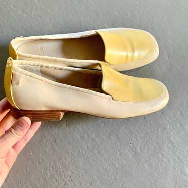 Vintage Anne Klein Square Toe Leather Flats 1980s… - image 1