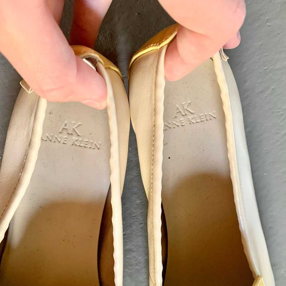 Vintage Anne Klein Square Toe Leather Flats 1980s… - image 2