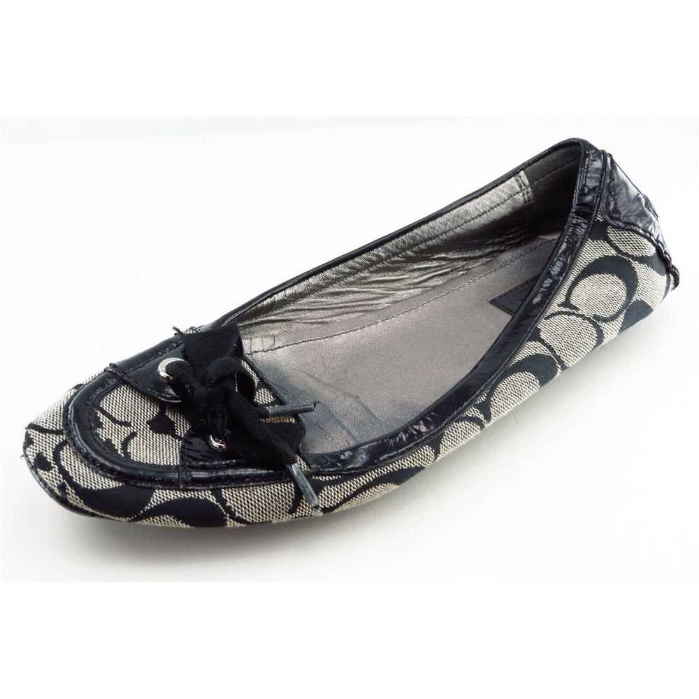 Coach Size 7 M Black Round Toe Flat Fabric Women - image 1