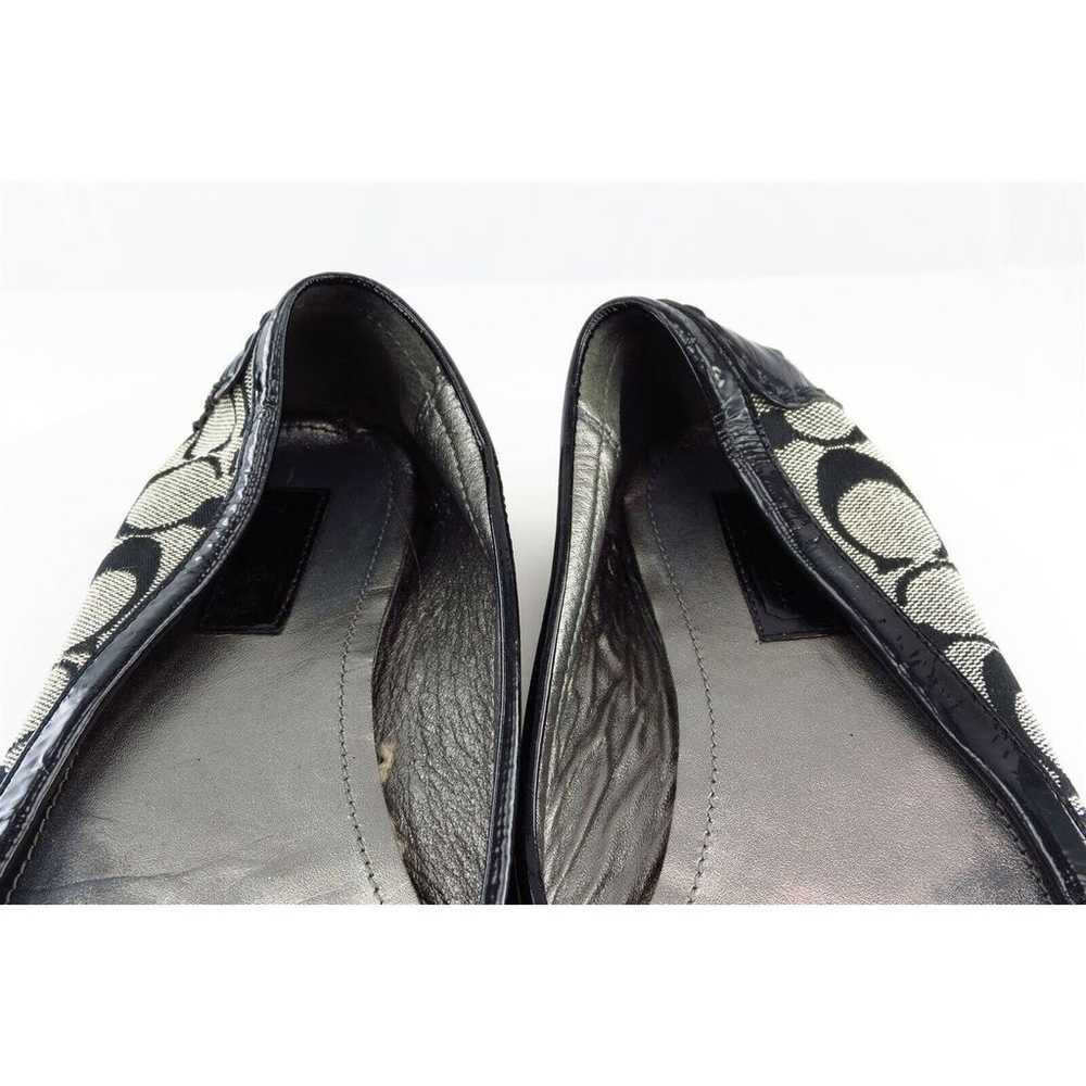 Coach Size 7 M Black Round Toe Flat Fabric Women - image 3