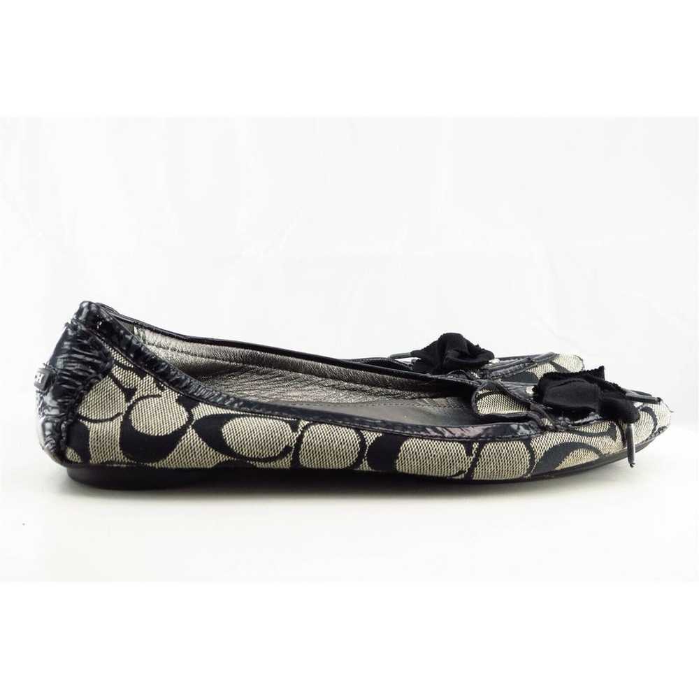 Coach Size 7 M Black Round Toe Flat Fabric Women - image 4