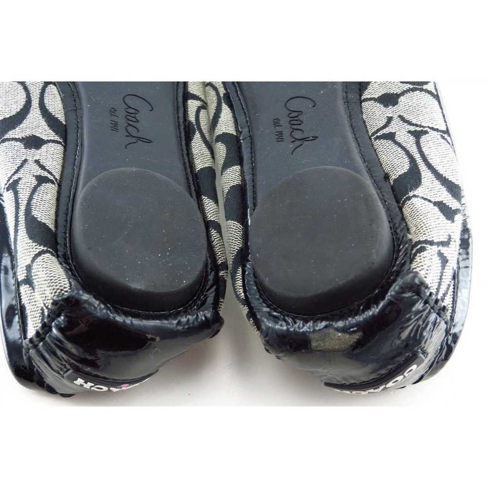 Coach Size 7 M Black Round Toe Flat Fabric Women - image 7