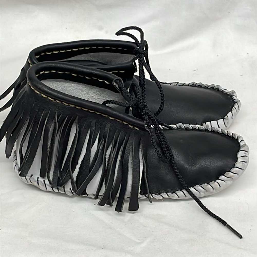 Leather handmade indian type moccasin size 5-7 - image 2