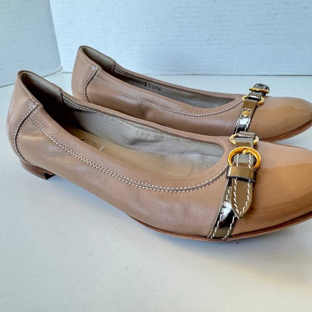 AGL Monika Tan Buckle Cap Toe Ballet Flats Shoes … - image 2