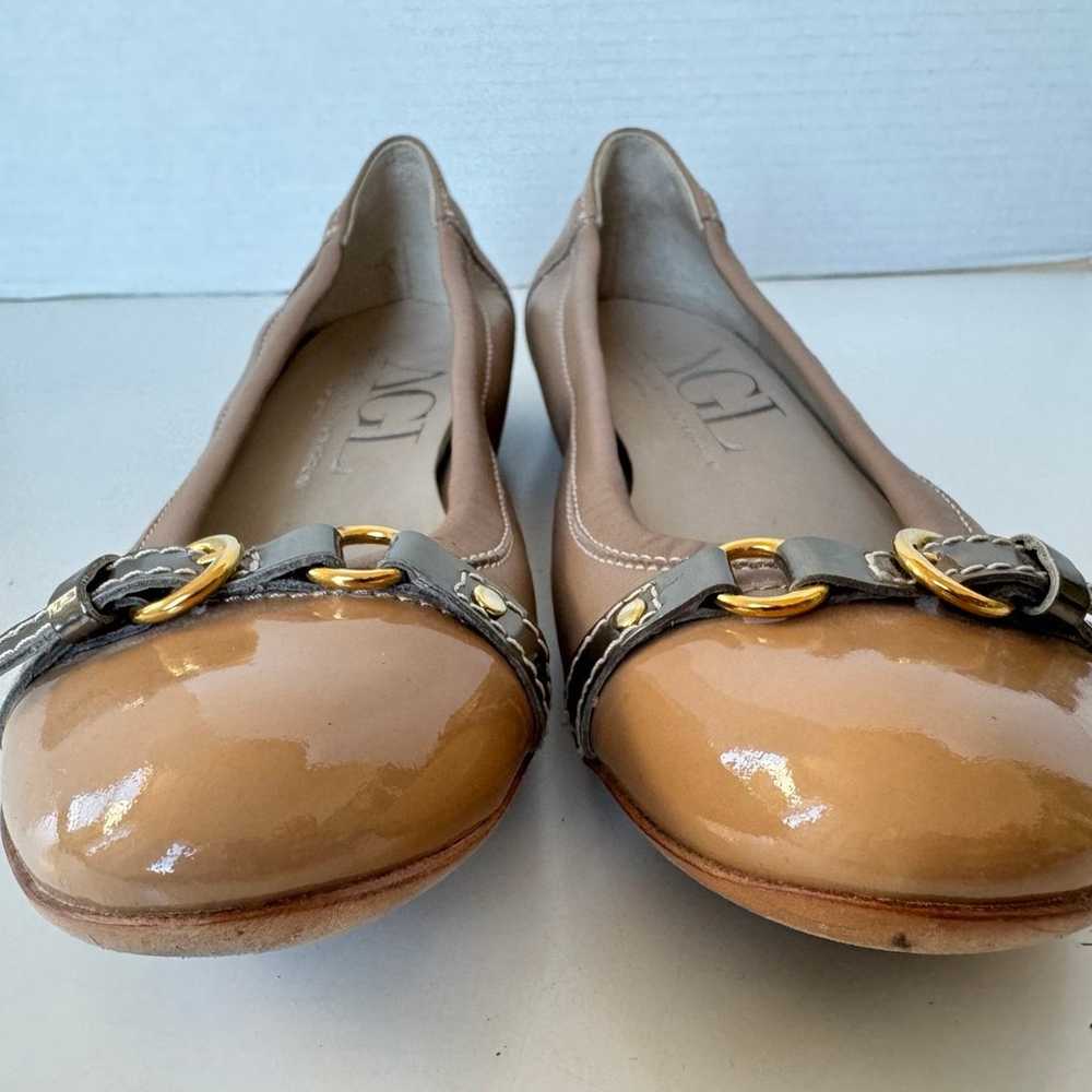 AGL Monika Tan Buckle Cap Toe Ballet Flats Shoes … - image 3