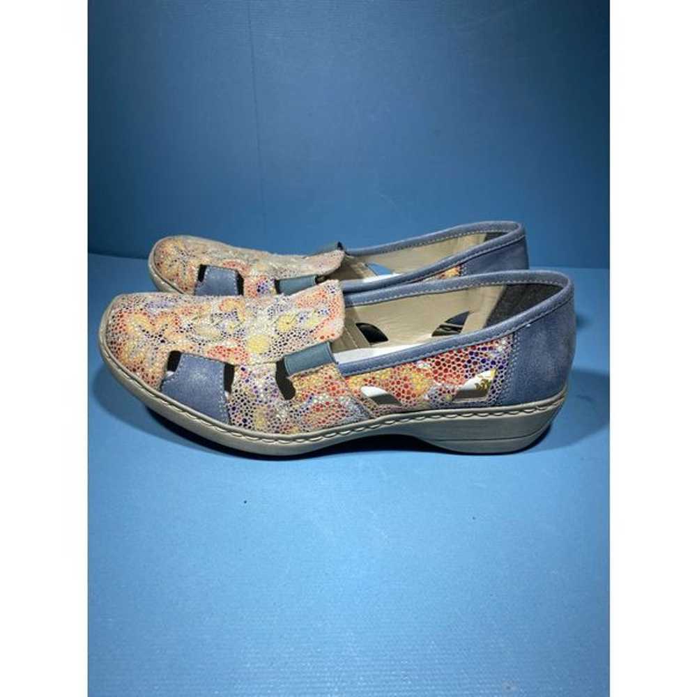 Rieker Sz 41/9,5 Doris Purple Yellow Floral Slip … - image 2