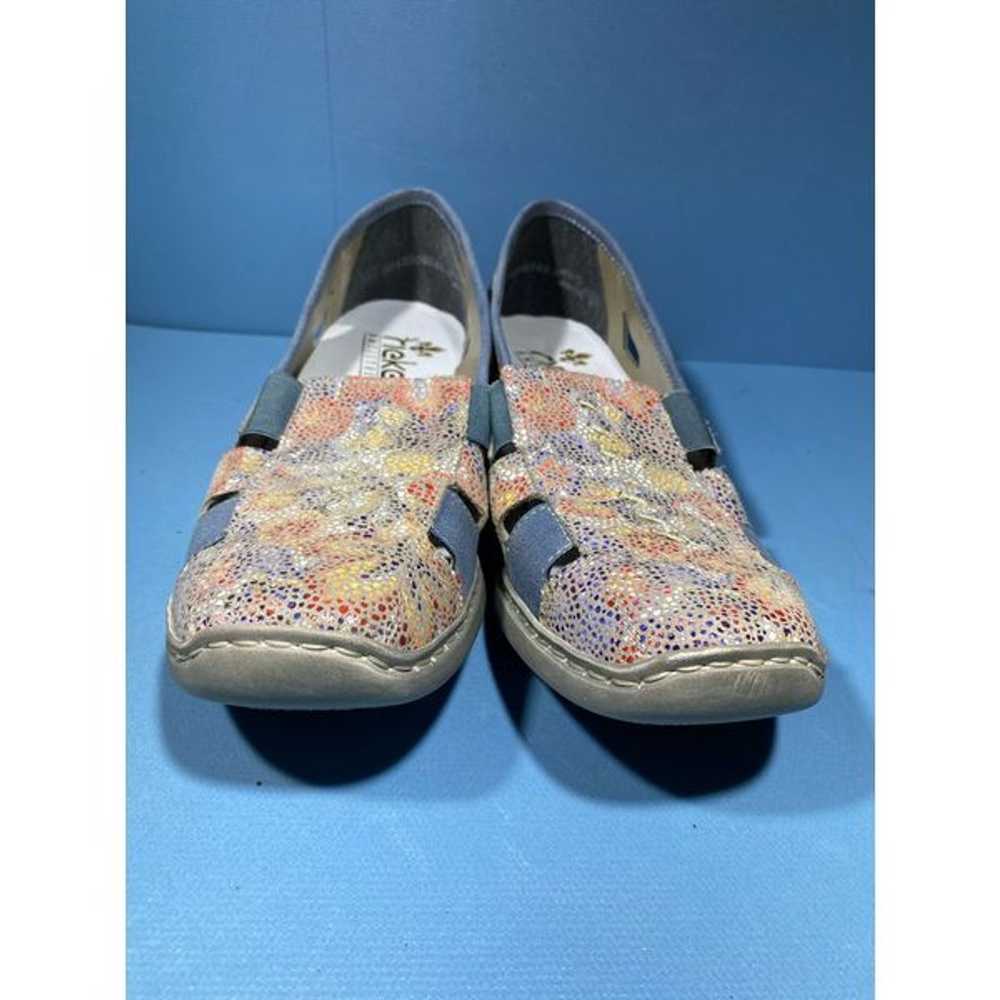 Rieker Sz 41/9,5 Doris Purple Yellow Floral Slip … - image 3