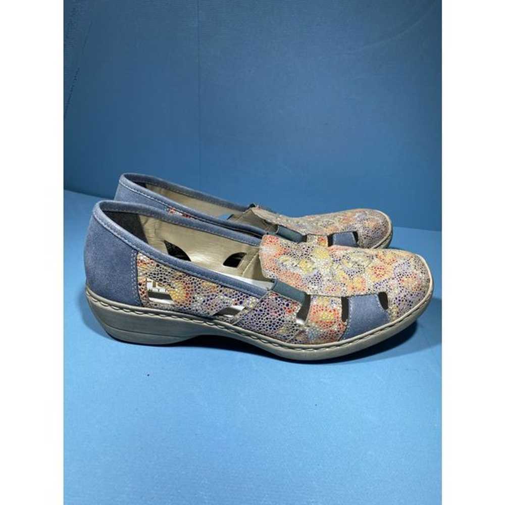 Rieker Sz 41/9,5 Doris Purple Yellow Floral Slip … - image 4