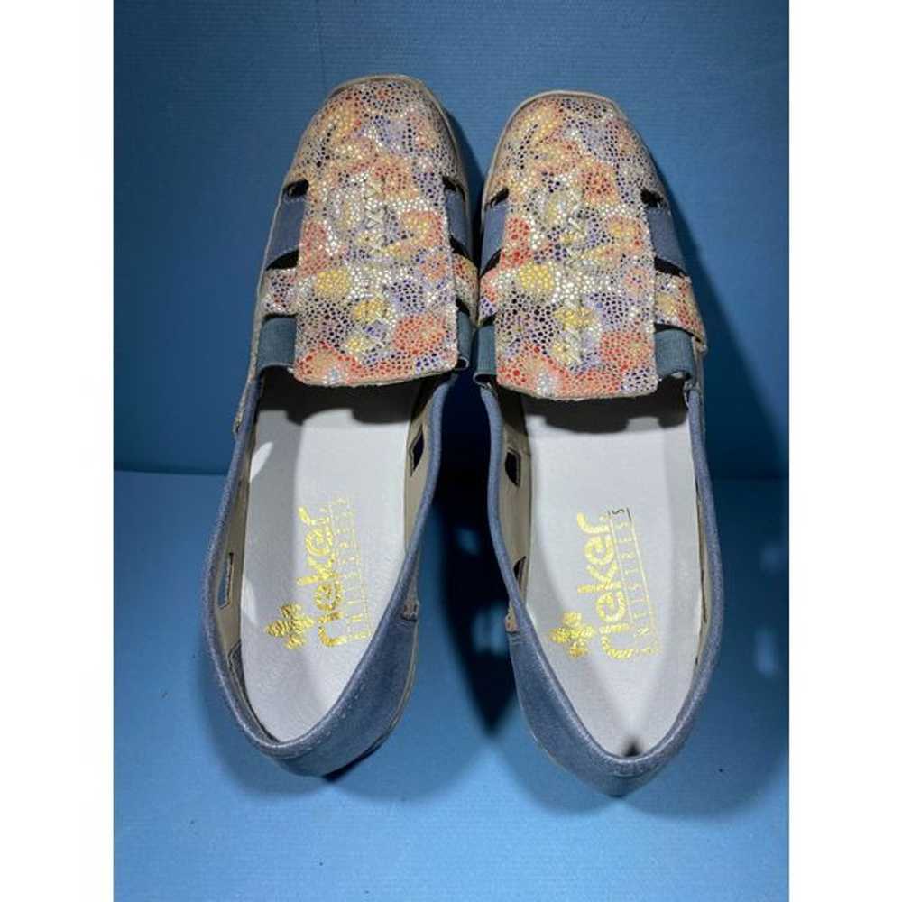 Rieker Sz 41/9,5 Doris Purple Yellow Floral Slip … - image 6