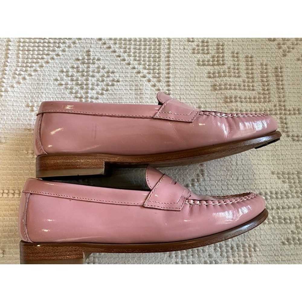 Weejuns Sz 6.5 Pink Patent Leather Penny Loafers … - image 3