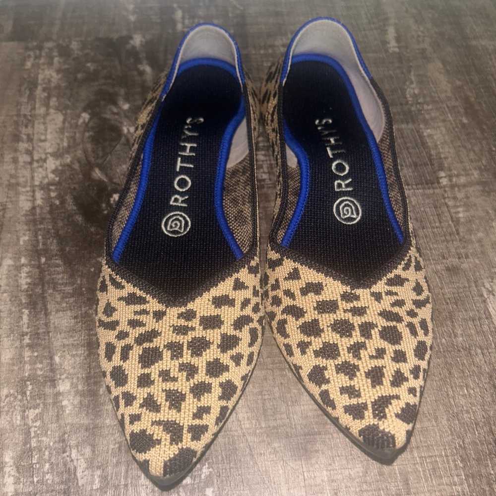 New! ROTHYS cheetah print Pointed Toe Flats ( 7.5… - image 1