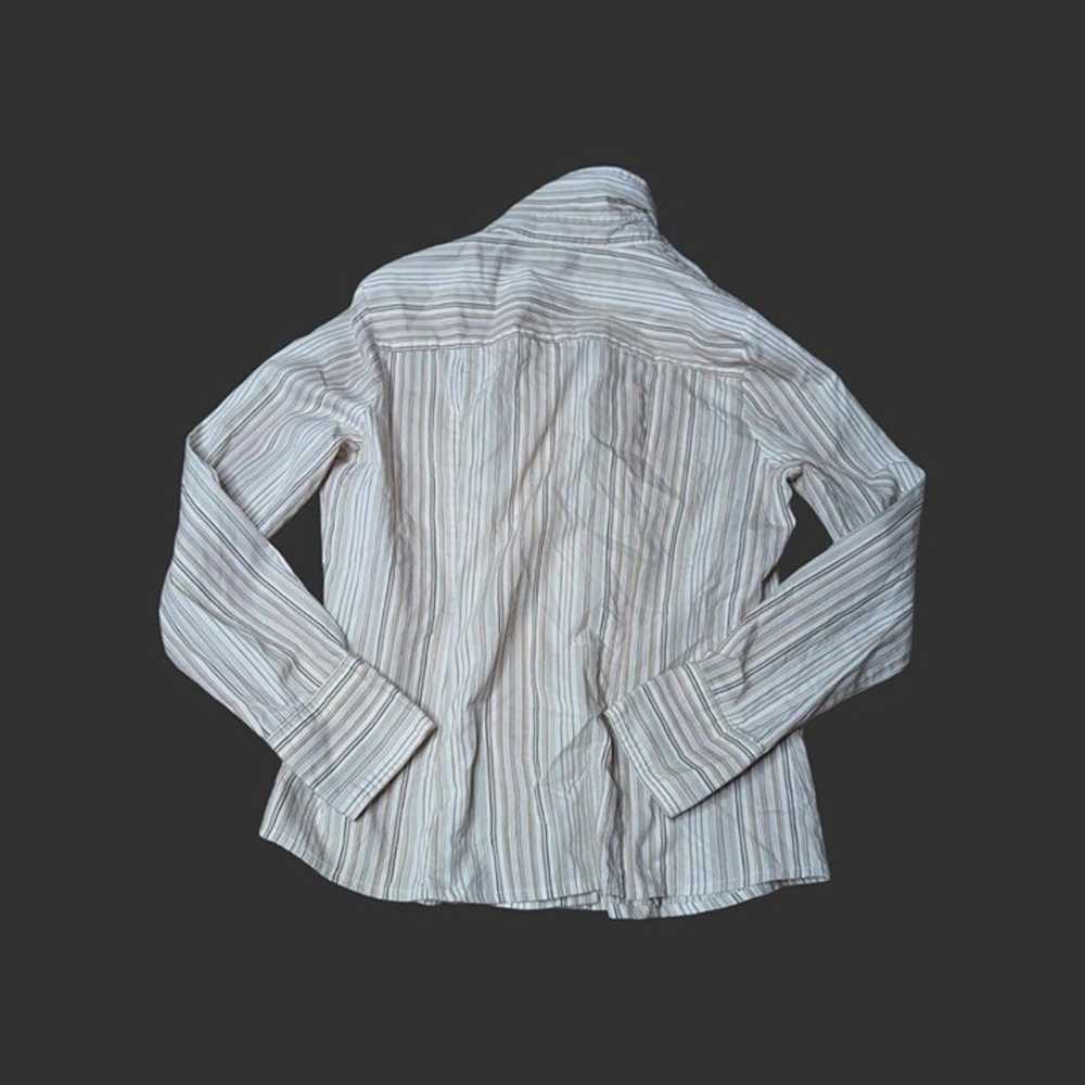 y2k vintage pinstripe long sleeve button front to… - image 4