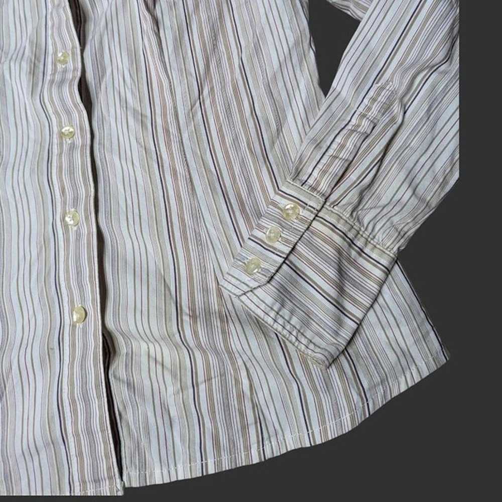 y2k vintage pinstripe long sleeve button front to… - image 5