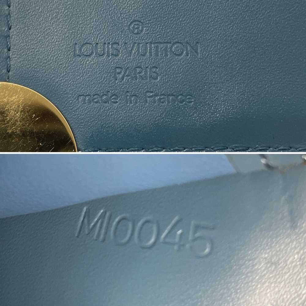 LOUIS VUITTON Bifold Wallet M91829 leather blue S… - image 10