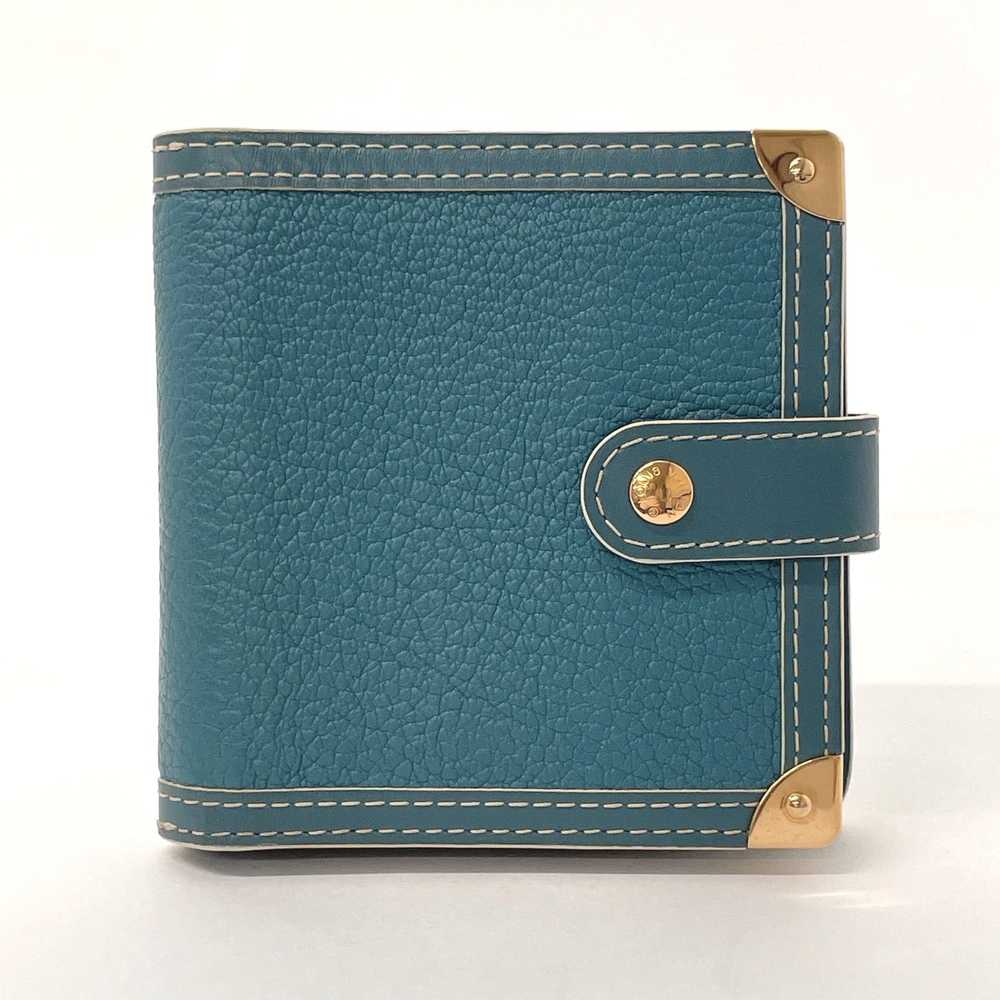 LOUIS VUITTON Bifold Wallet M91829 leather blue S… - image 1