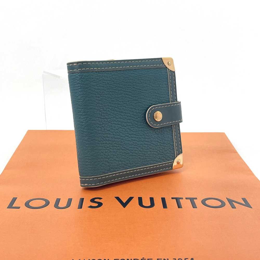 LOUIS VUITTON Bifold Wallet M91829 leather blue S… - image 2