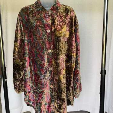 ‘80s Citron Santa Monica crushed velvet l/s tunic.