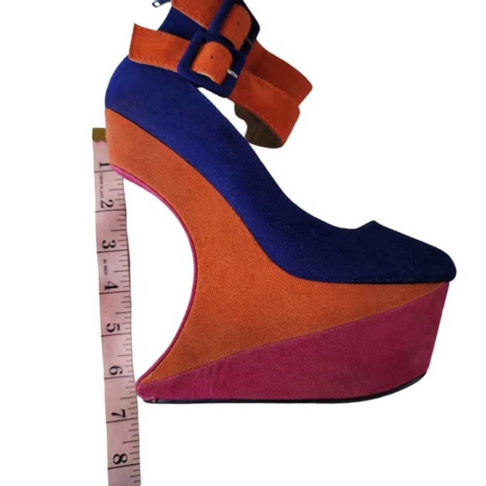 bumper nwot color block ankle strap crazy heels a… - image 11