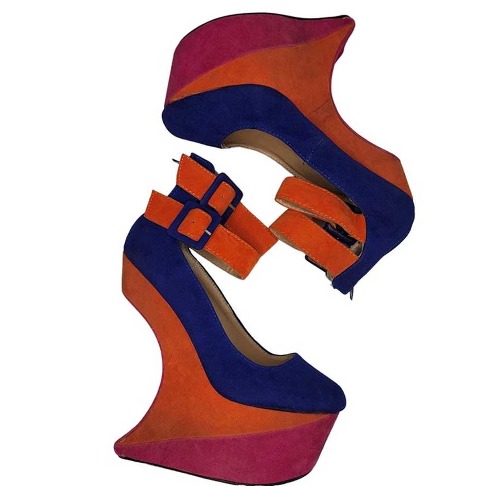 bumper nwot color block ankle strap crazy heels a… - image 2