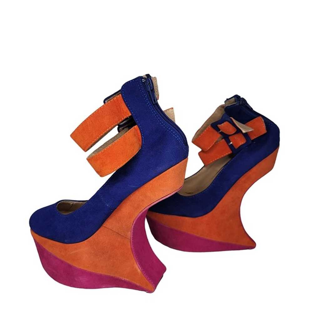 bumper nwot color block ankle strap crazy heels a… - image 3