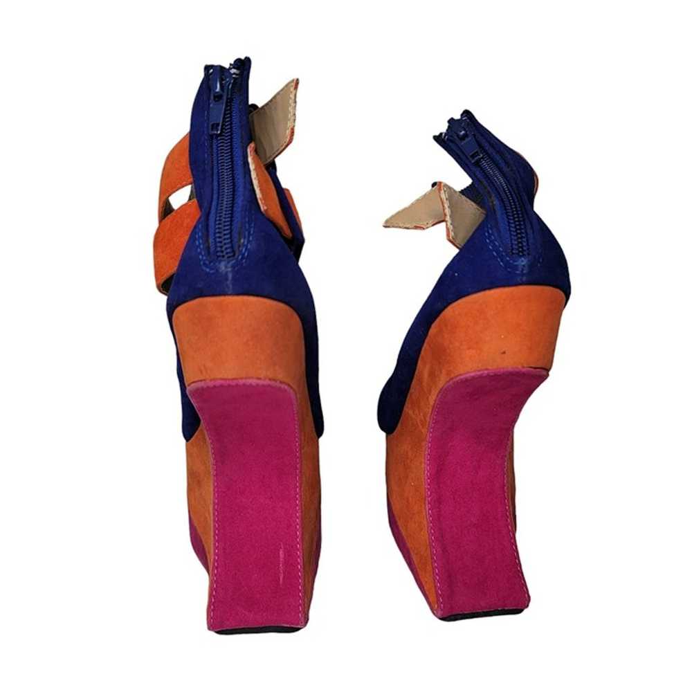 bumper nwot color block ankle strap crazy heels a… - image 4