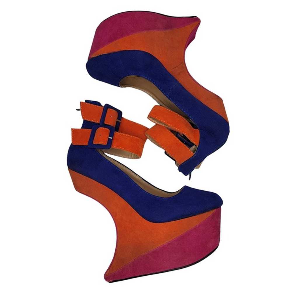 bumper nwot color block ankle strap crazy heels a… - image 8