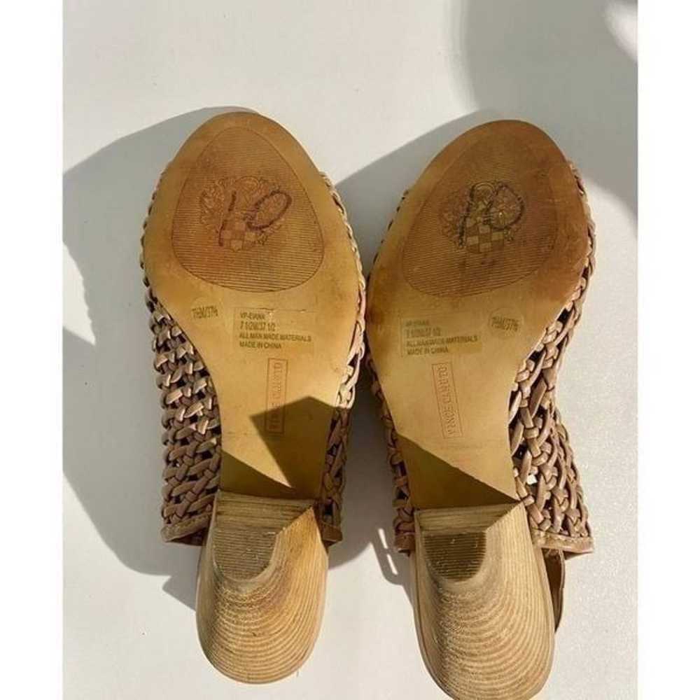 Vince Camuto Brown Weaved Peep Toe Wedges - image 11