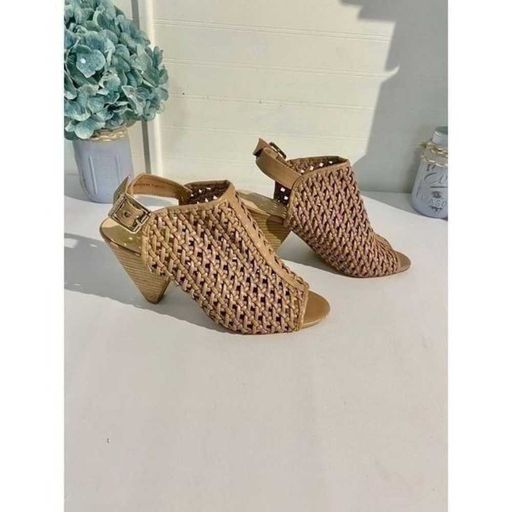 Vince Camuto Brown Weaved Peep Toe Wedges - image 2