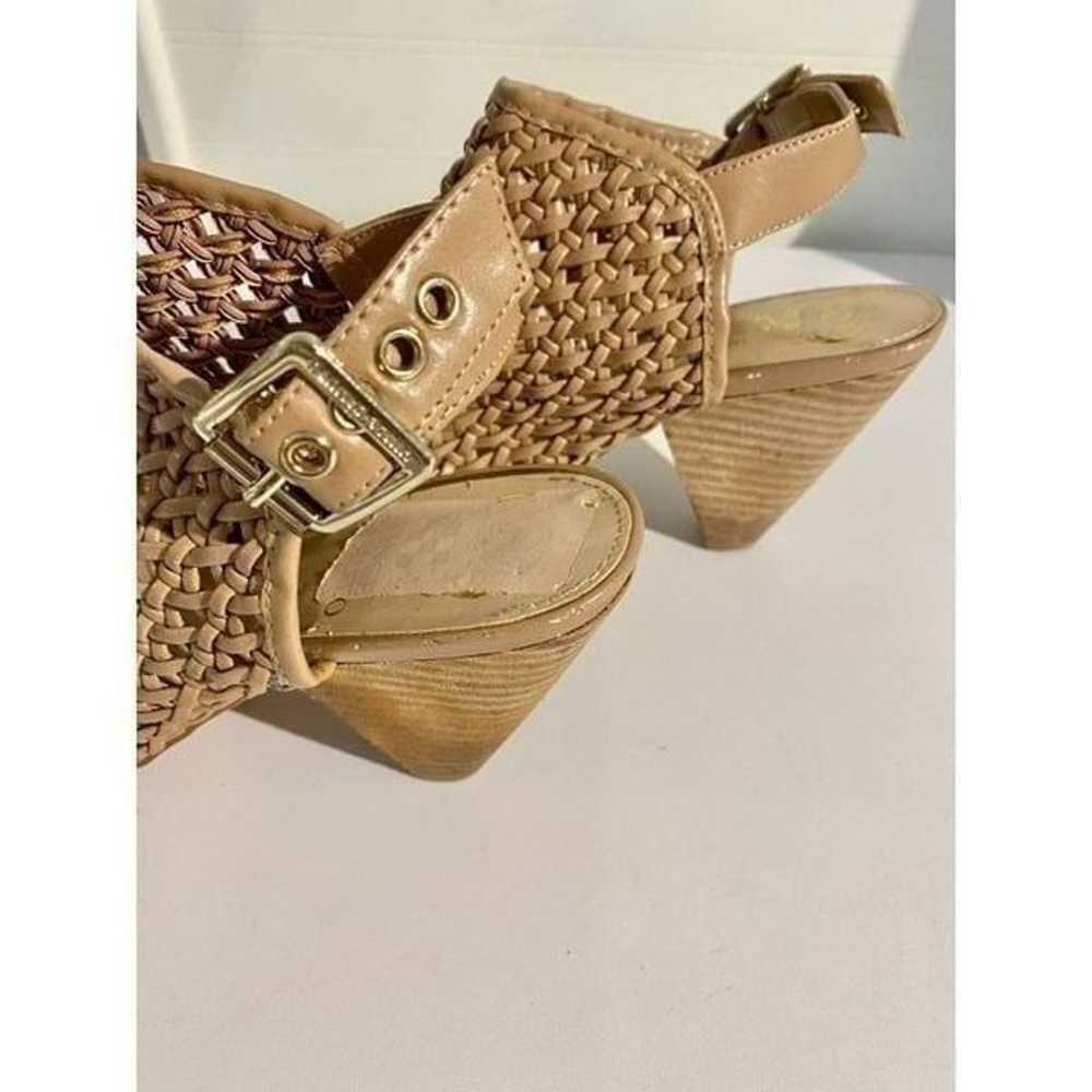 Vince Camuto Brown Weaved Peep Toe Wedges - image 5