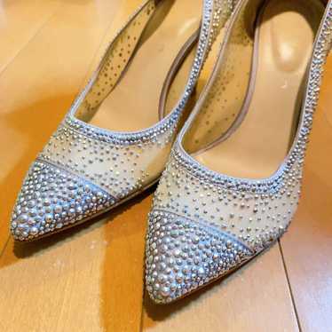 Sequin embellished high heel pumps