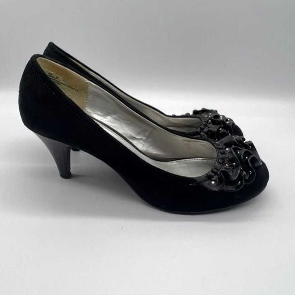 Mix It Faux Suede Heels with Ruffles Embellished … - image 1