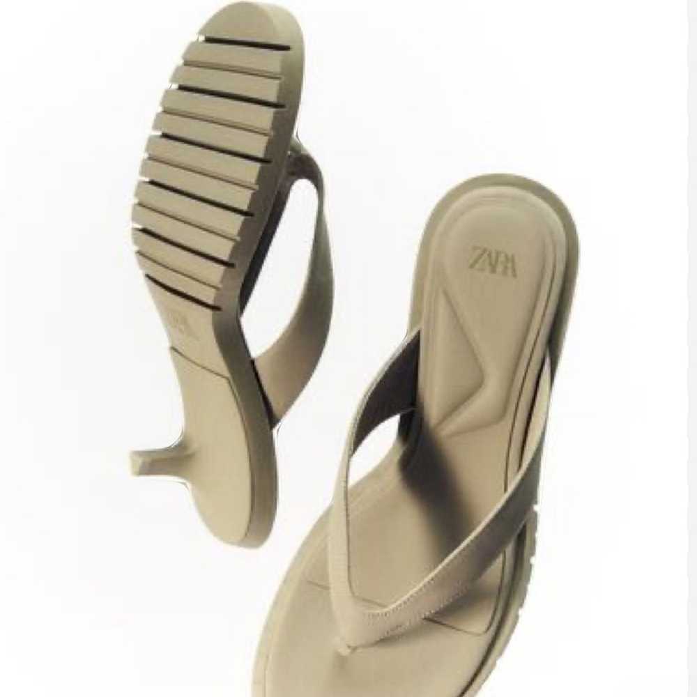 Zara Beige Heel Thong Sandals - Size 38 (US 7.5-8) - image 1