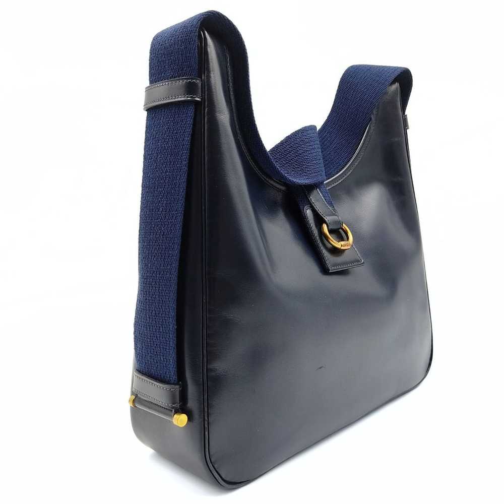 HERMES Tsako vintage bag in blue leather from 1986 - image 2