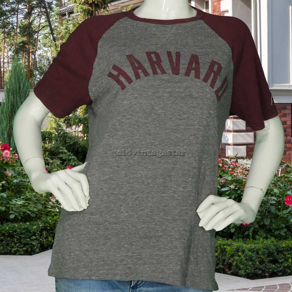 Harvard Retro Heather Gray Tee Unisex M - image 1