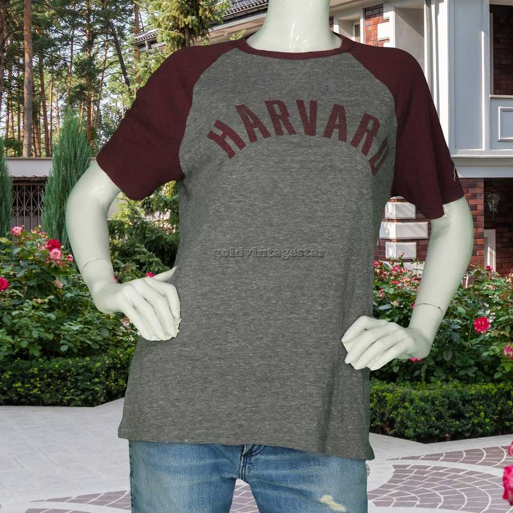 Harvard Retro Heather Gray Tee Unisex M - image 2